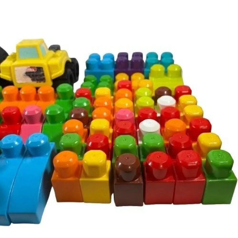 Mega Blok Lot Big Blocks Large Toddler-Friendly Building Toys Cars People Truck